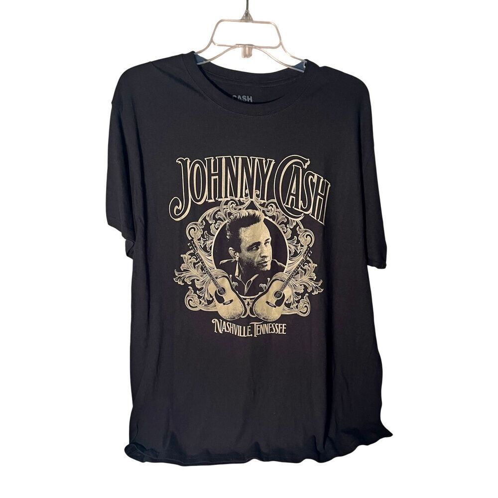 JOHNNY CASH NASHVILLE PORTRAIT BLACK T-SHIRT SIZE 2XL
